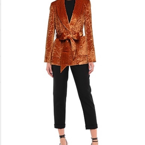 L' AUTRE CHOSE Italian
Blazer in rich Orange color, pressed velvet sz 12 - Picture 3 of 4